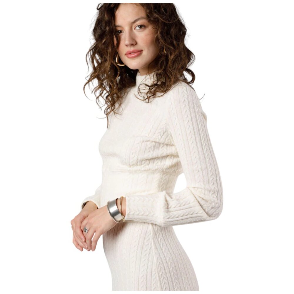 A2. XS - BOG BAND OF THE FREE Raquel Cable Knit Long Sleeve Black Knit Top NEW - Picture 4 of 7